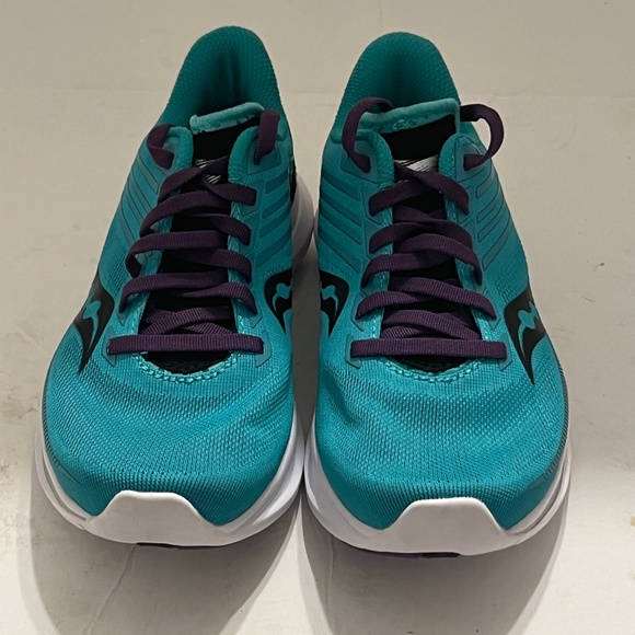 SAUCONY | Women's Kinvara 12 Running Shoes Green Purple Black Size 5 - Picture 5 of 9